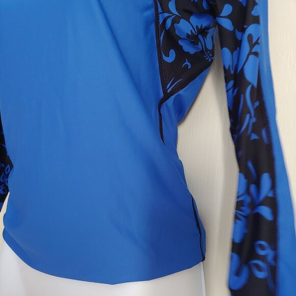 Xcel Hawaii L-Sleeve Blue Compression Surf Swim Rash Guard UPF30+ Sun Protection - Picture 5 of 10